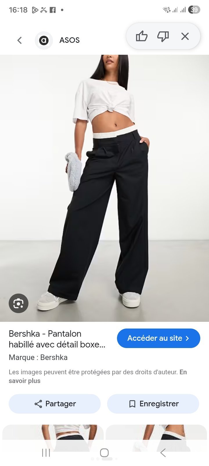 Pantalon femme large taille m neuf 