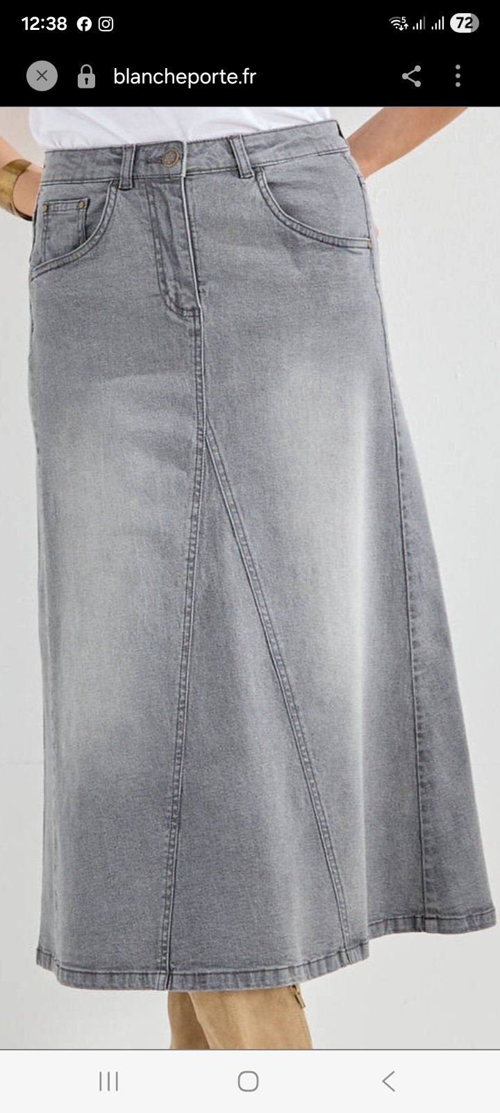 Jupe jean fi lecra ylabes 40 42 