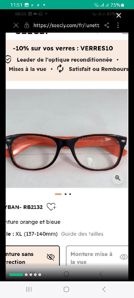 Lunettes vue original rayban neuf jamais porté en promo 