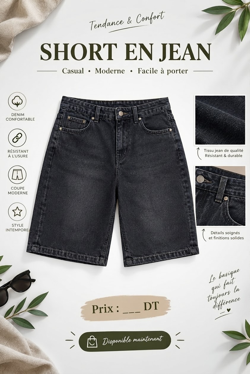 🖤 **Short en Jean Homme – Style & Tendance**