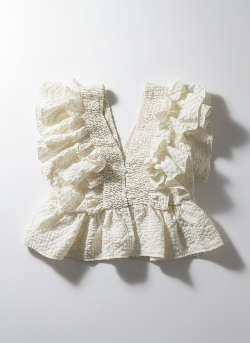 Blouse blanche a volants 