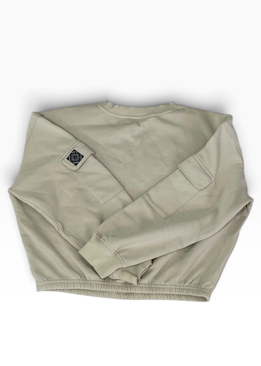 Sweat-shirt beige oversize style militaire