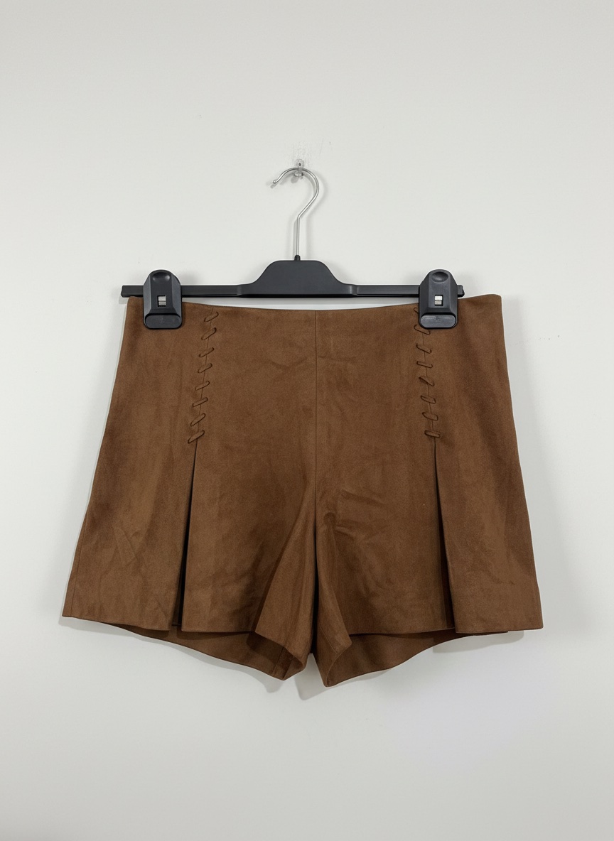 Short effet daim marron Mango de taille 38
