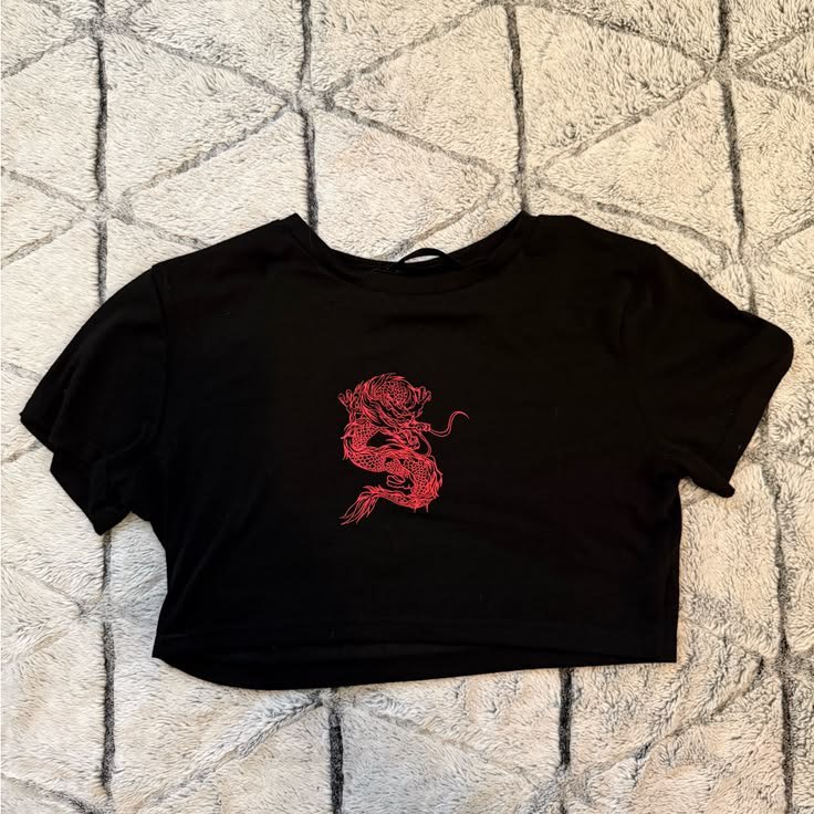 Red dragon crop top