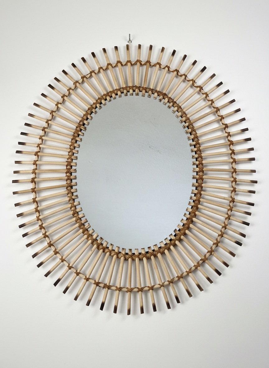 Miroir rotin ovale ( soleil) 