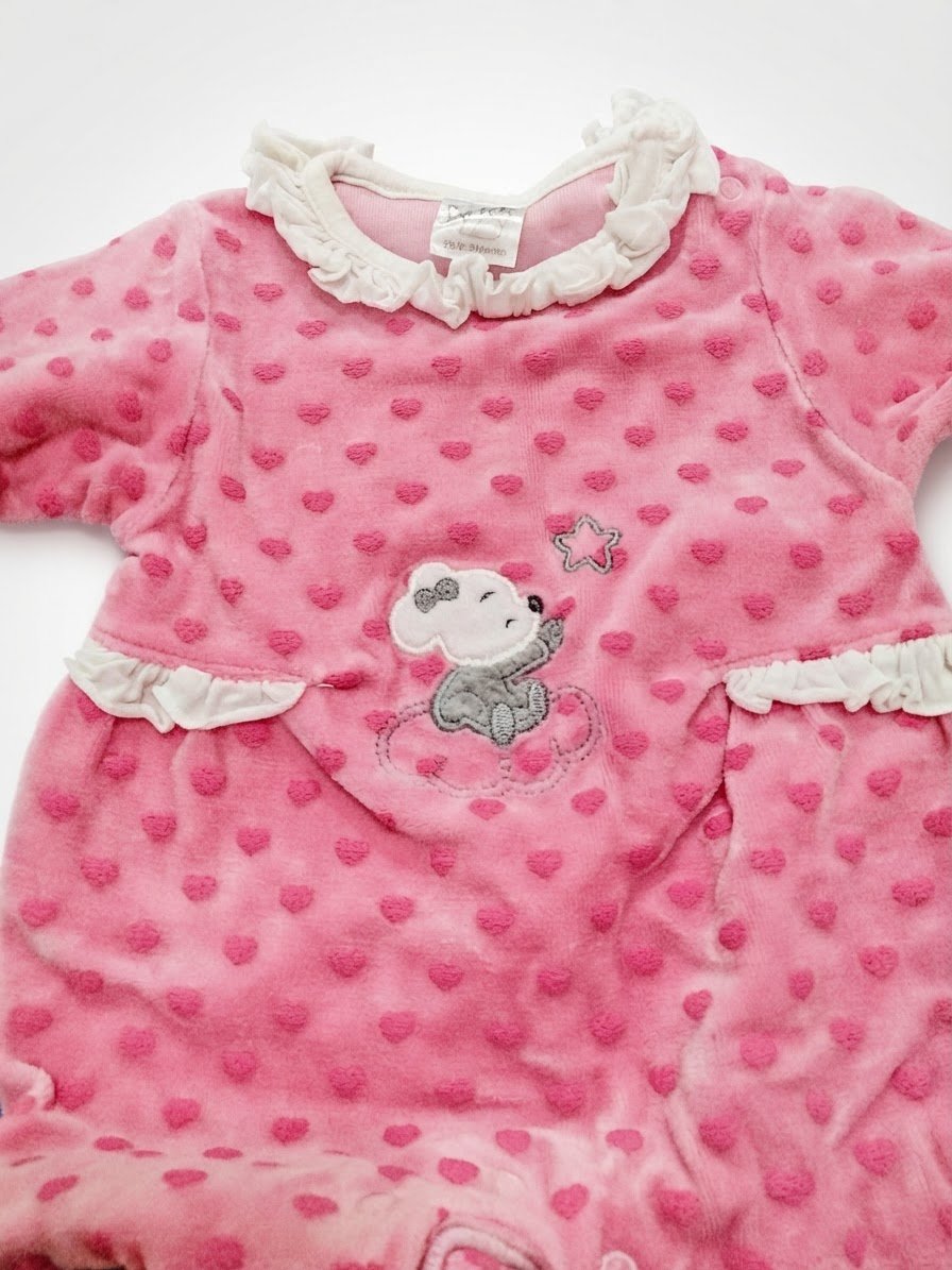 Grenouillère en velours pour bébé fille 