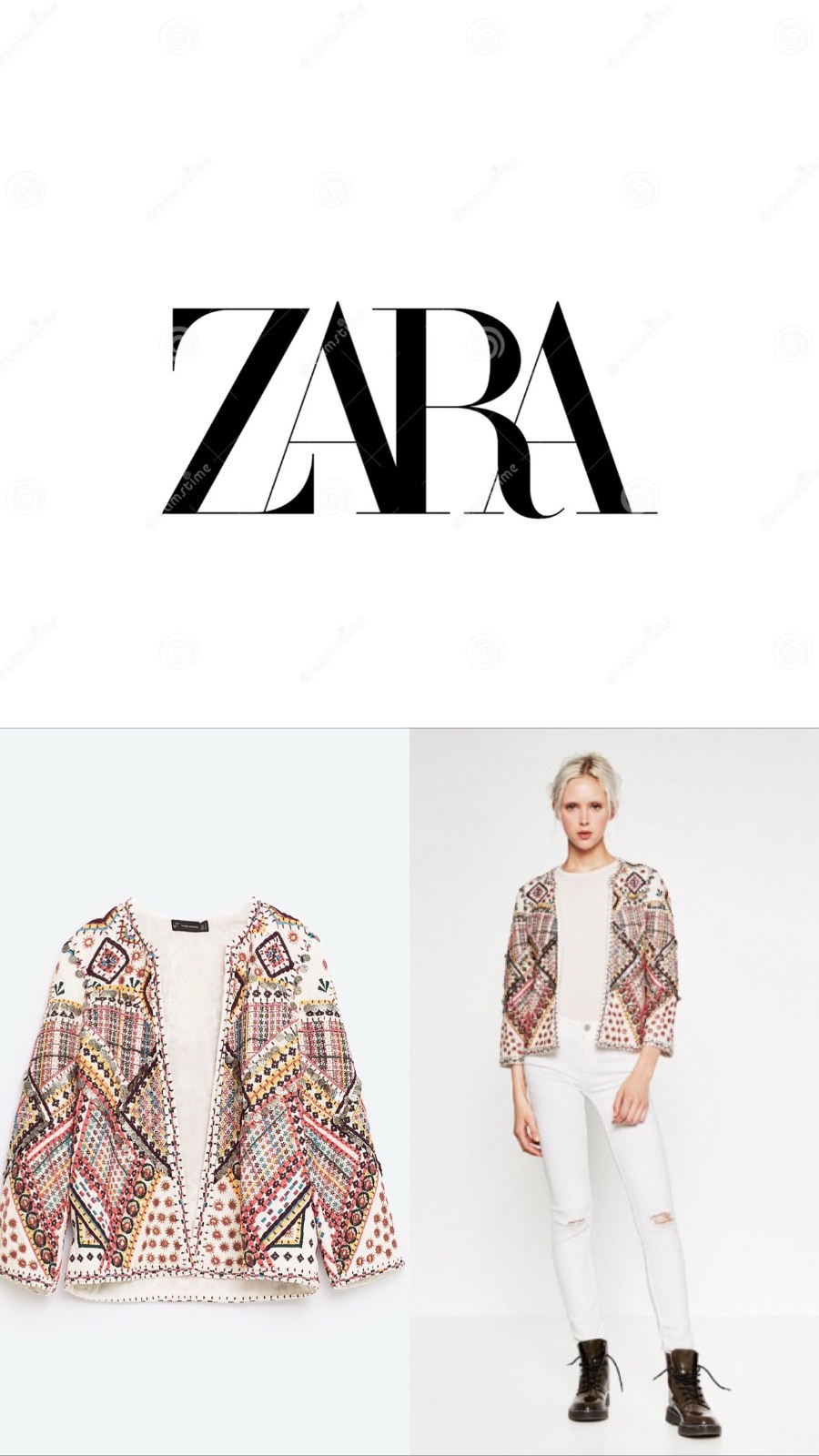 Veste entièrement brodée ZARA taille S