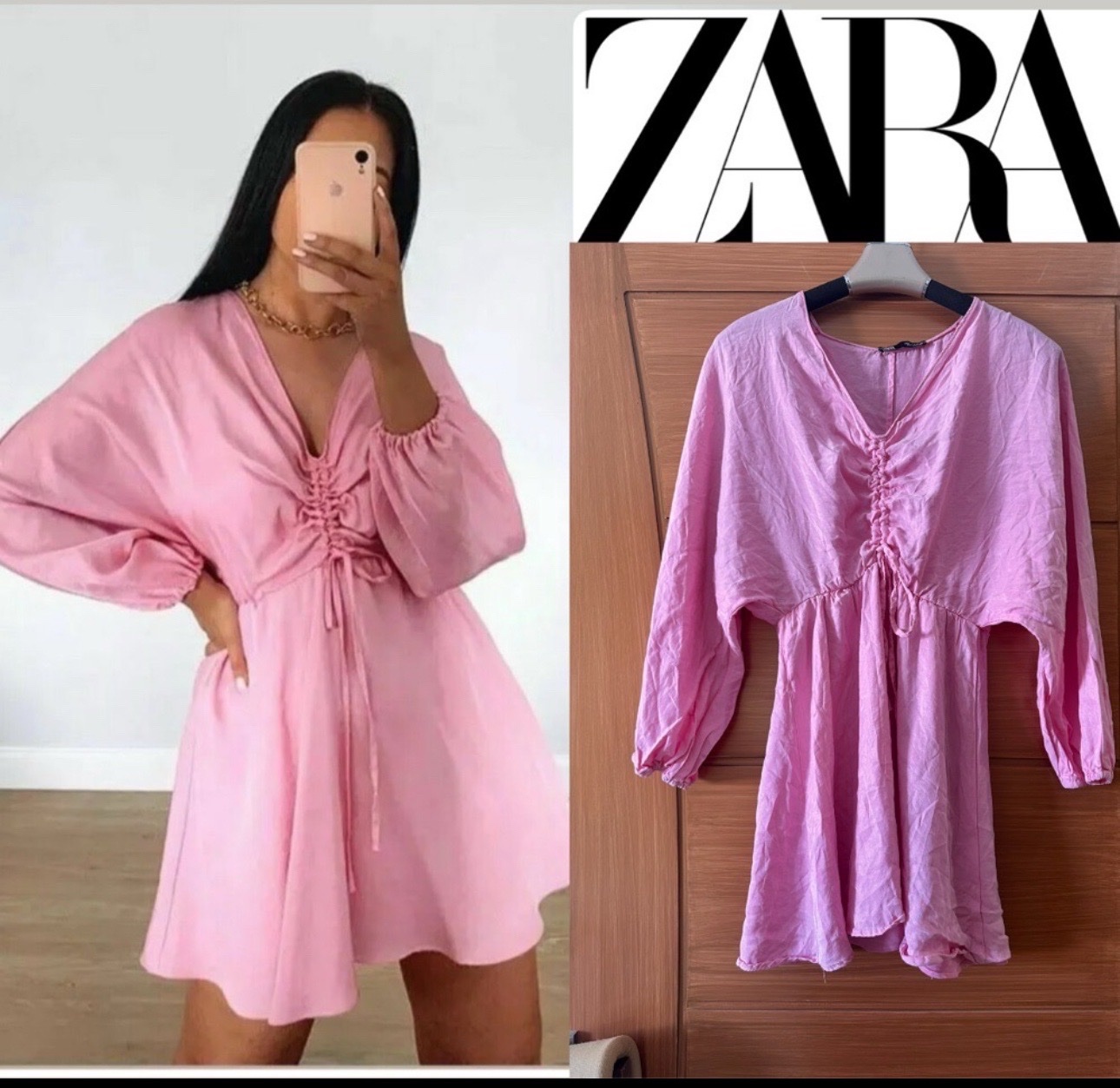 Robe courte fluide en rose ZARA taille S/M