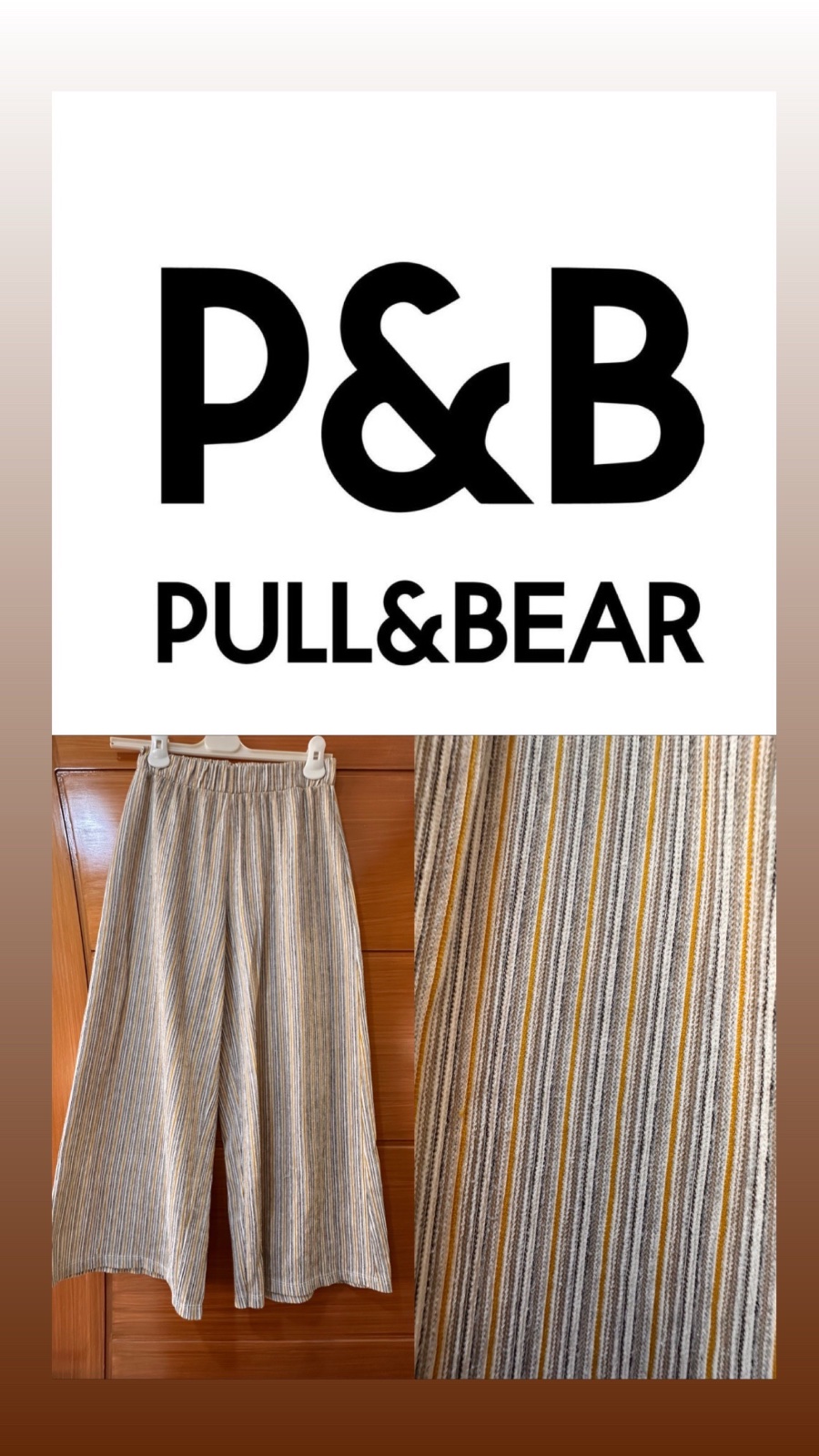 Pantalon large en coton Pull&Bear taille S