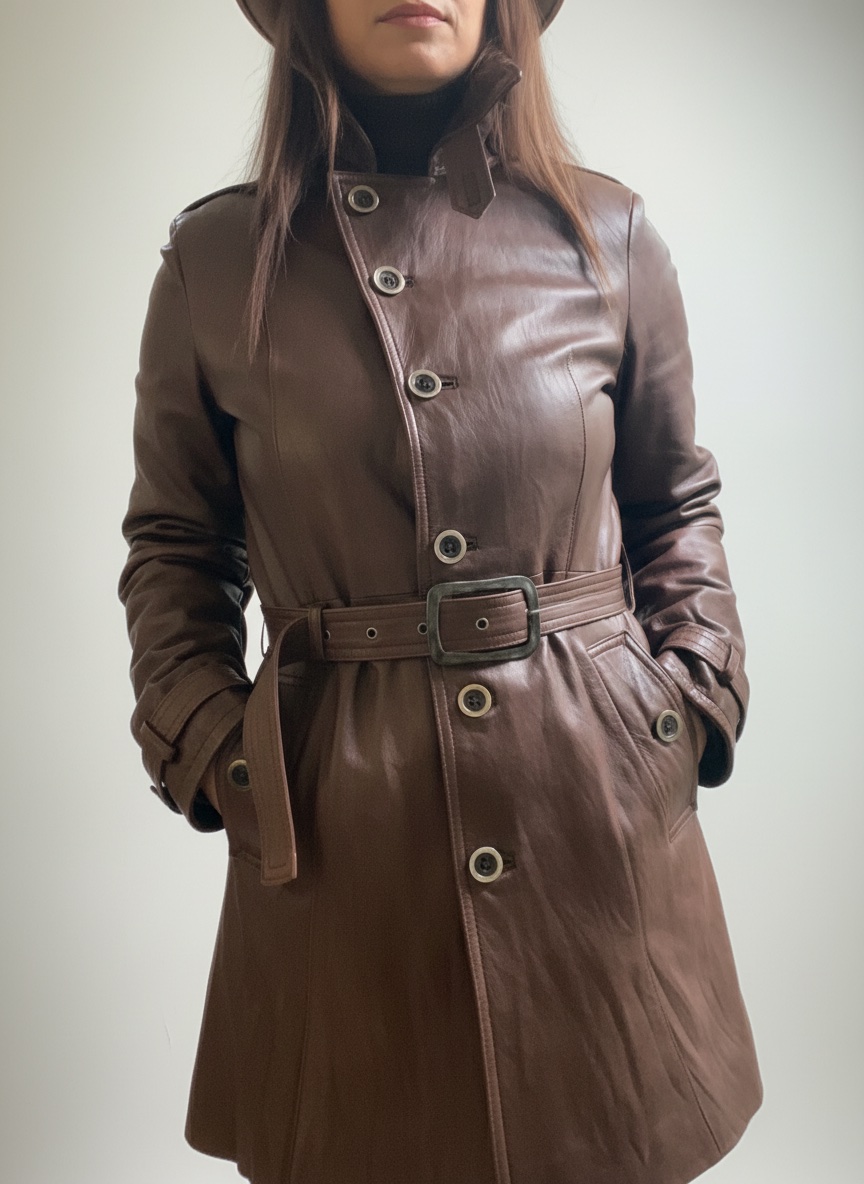 Manteau mi-saison veritable cuir