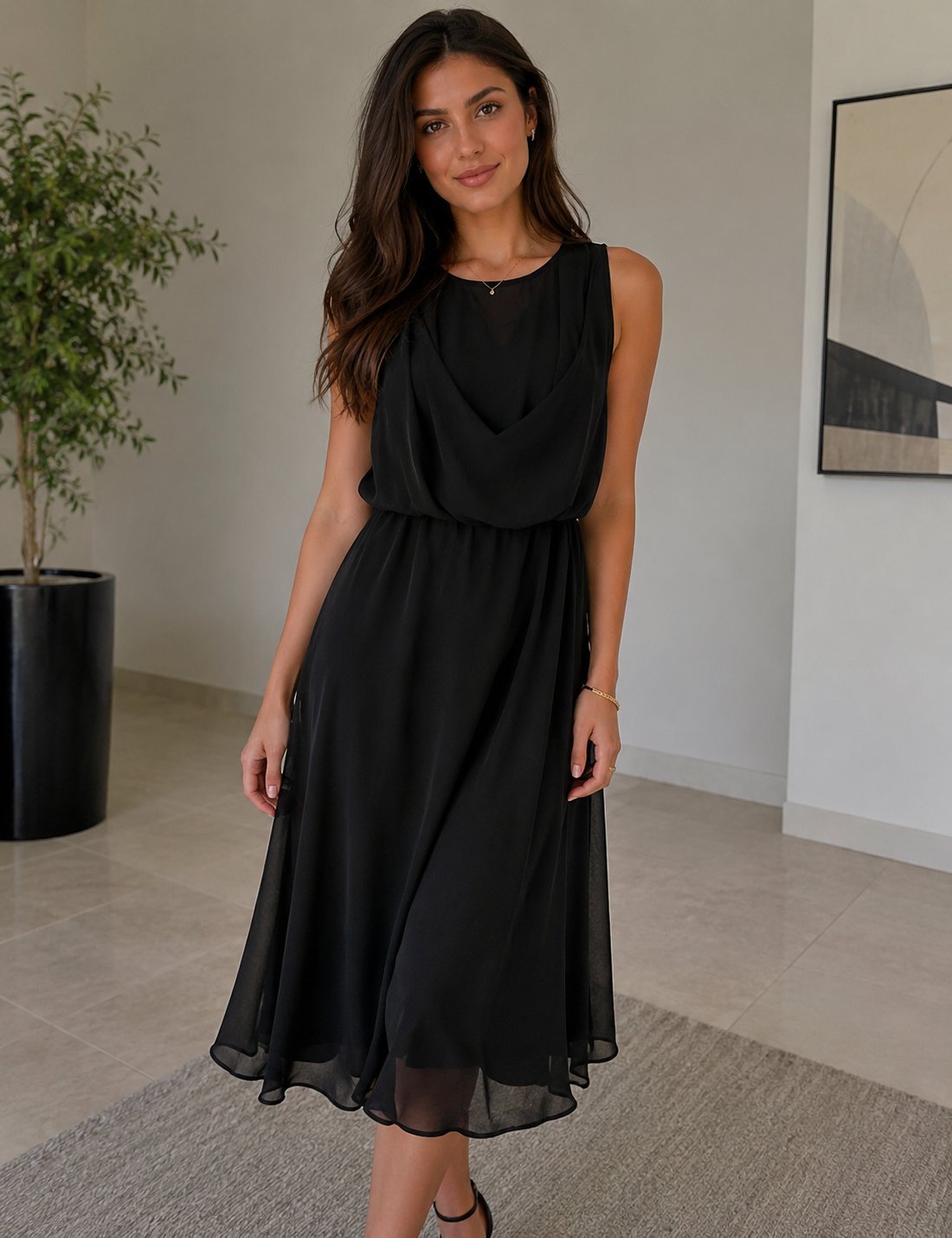 Robe noir sans manche