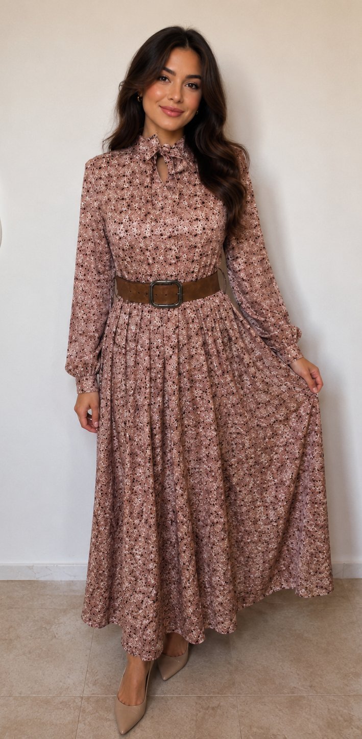 Robe mezyena avec ceinture