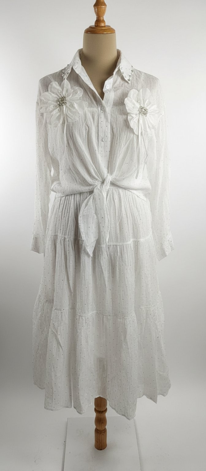 Ensemble:chemise +robe brutelle