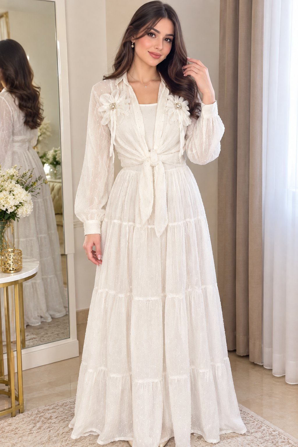 Ensemble:chemise +robe brutelle