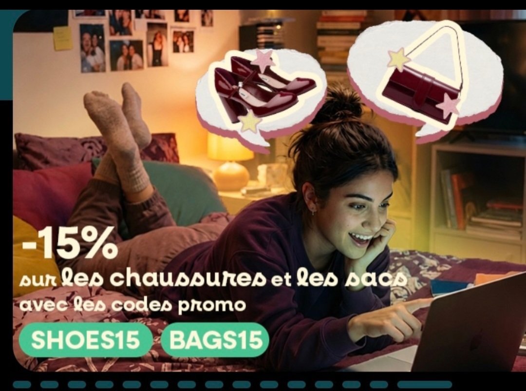 Code promo 15% sur les chaussures et les sacs