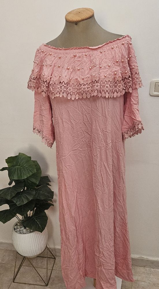 robe col bateaux avec perle