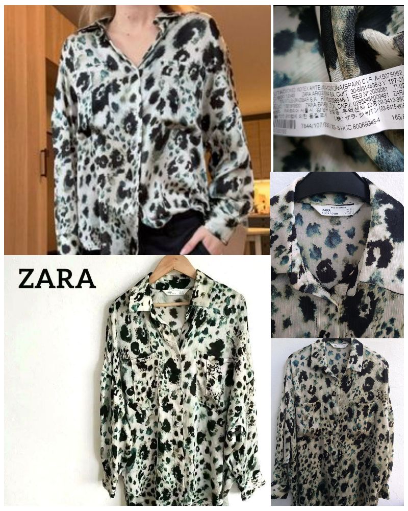 Chemise innovante à manches longues à imprimé léopard ZARA