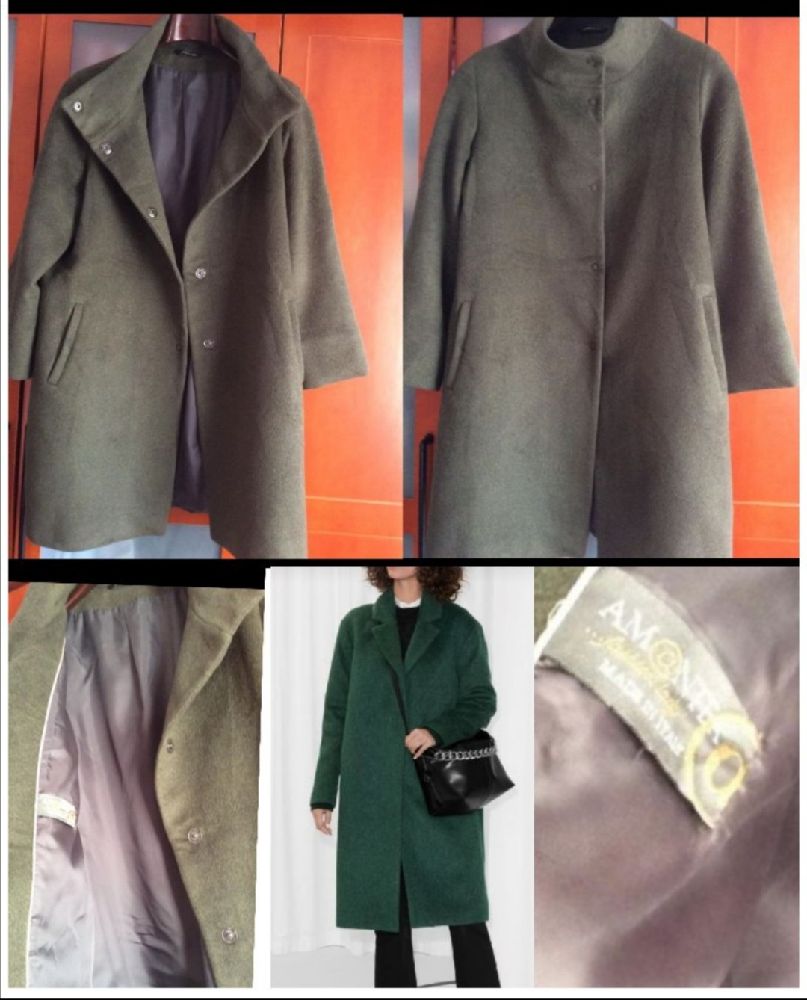 MANTEAU CACHEMIRE IMPORTÉ DE L'ITALIE CHIC VERT SAPIN 
