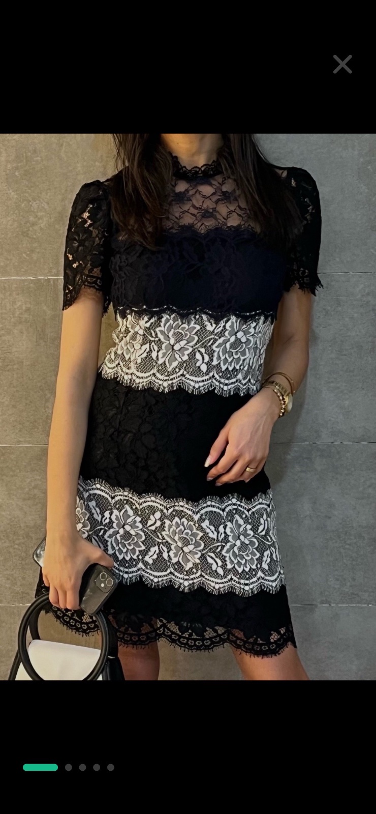 Robe en dentelle tricouleurs sandro 34/36