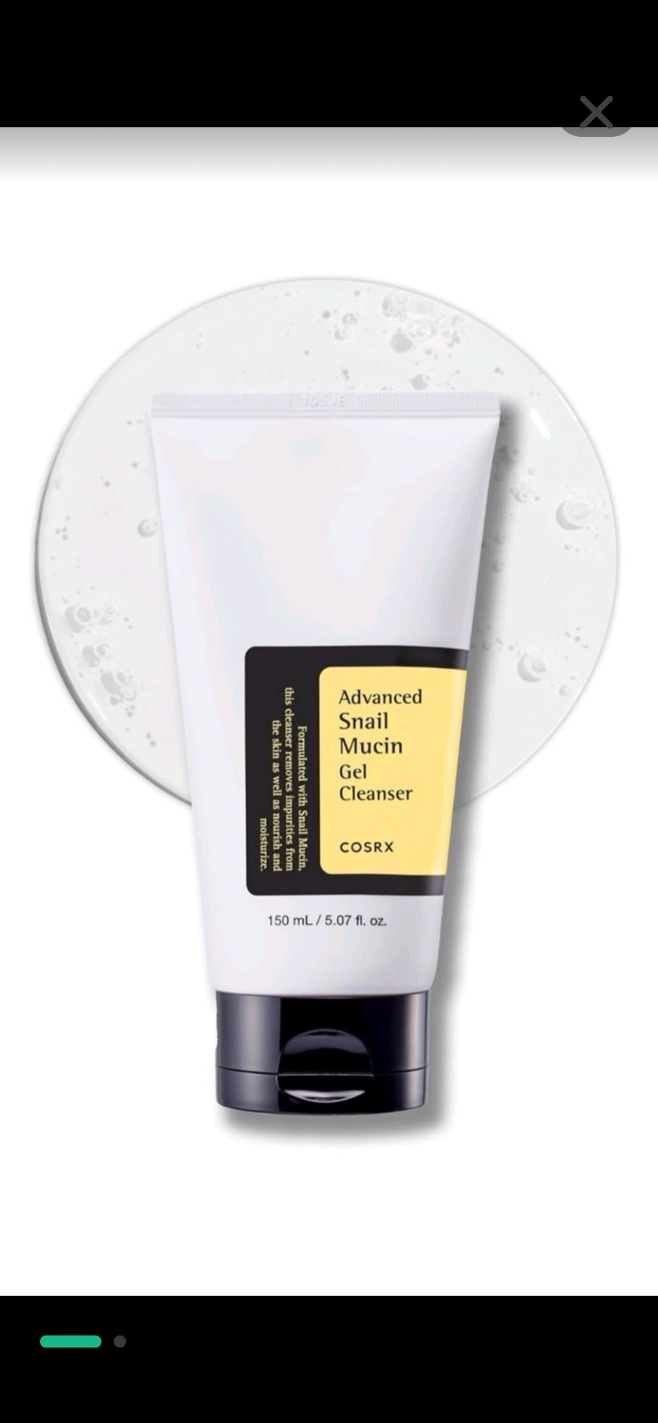Cosrx advanced snail mucin gel cleanser