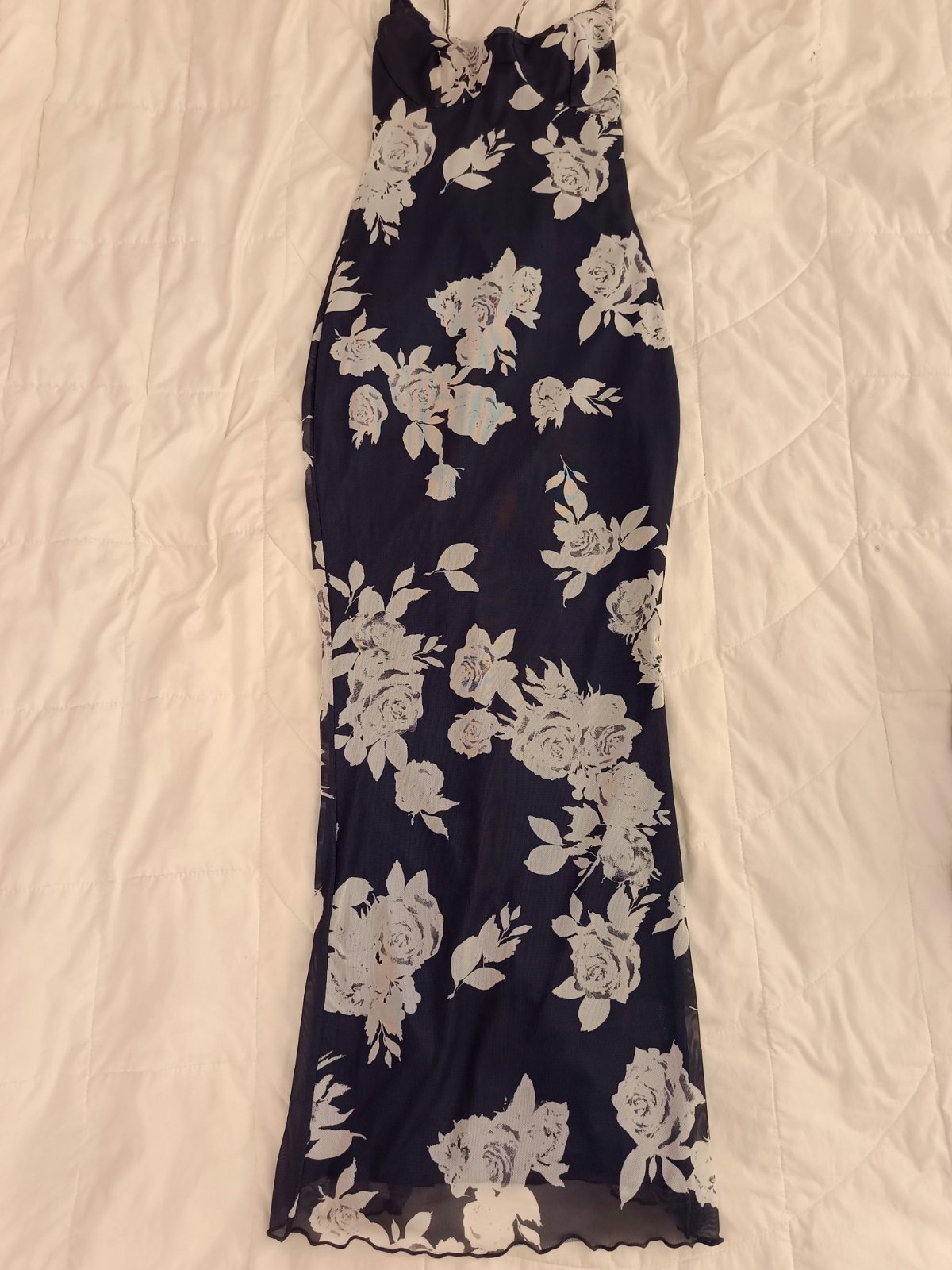 Robe bleu fleuri 
