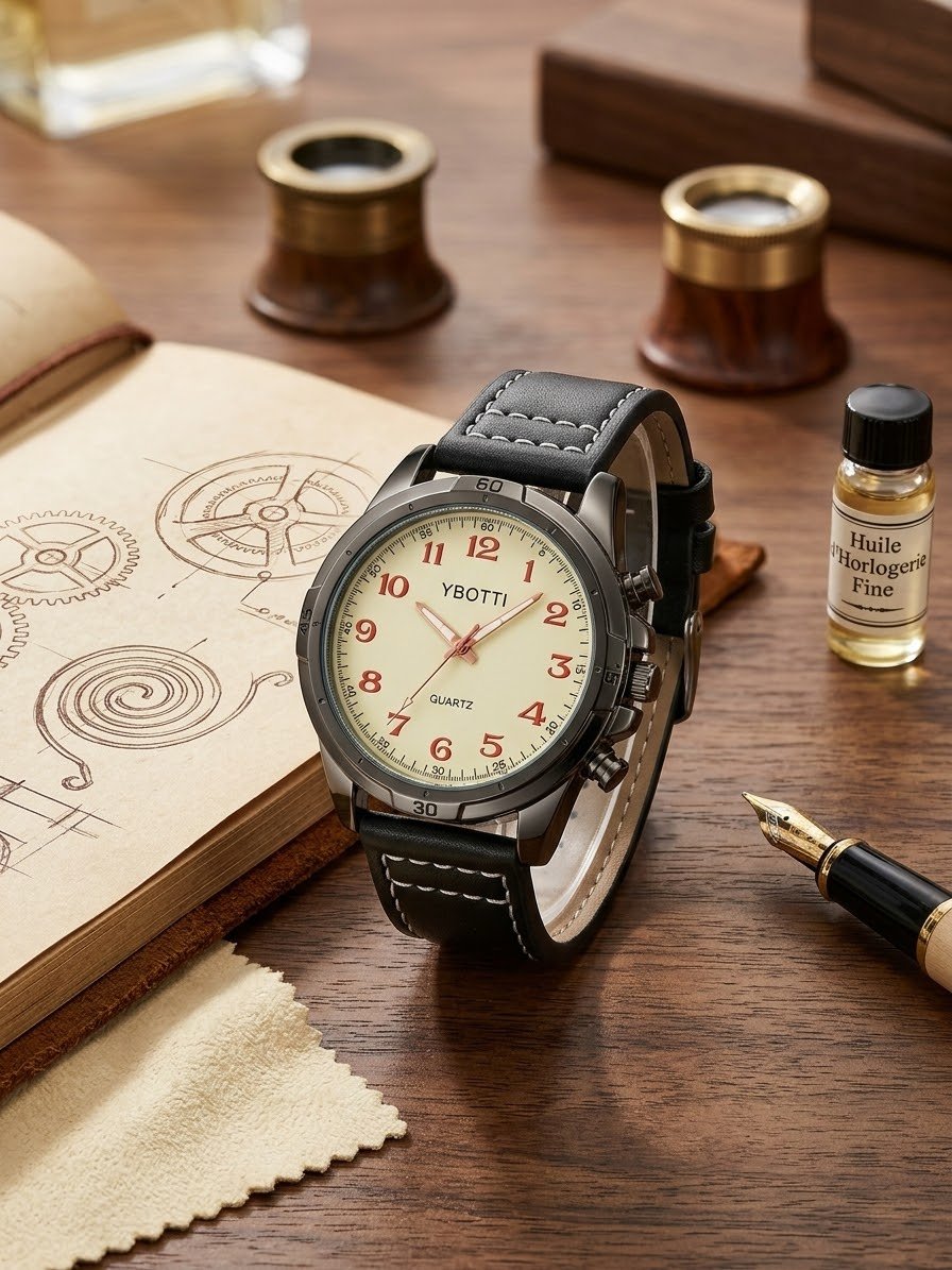Montre homme noir YBOTTI à quartz