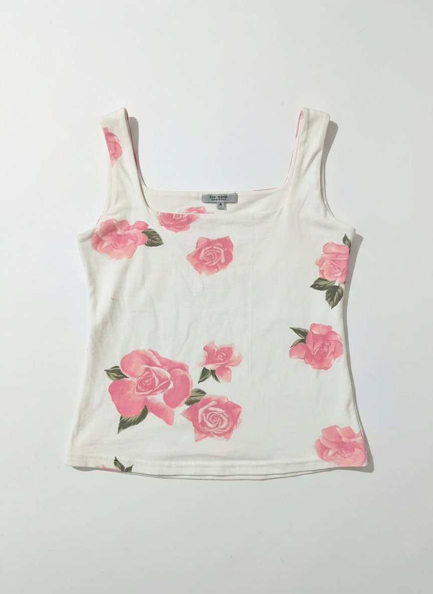  Débardeur fleuri blanc de la marque italienne blu sand 