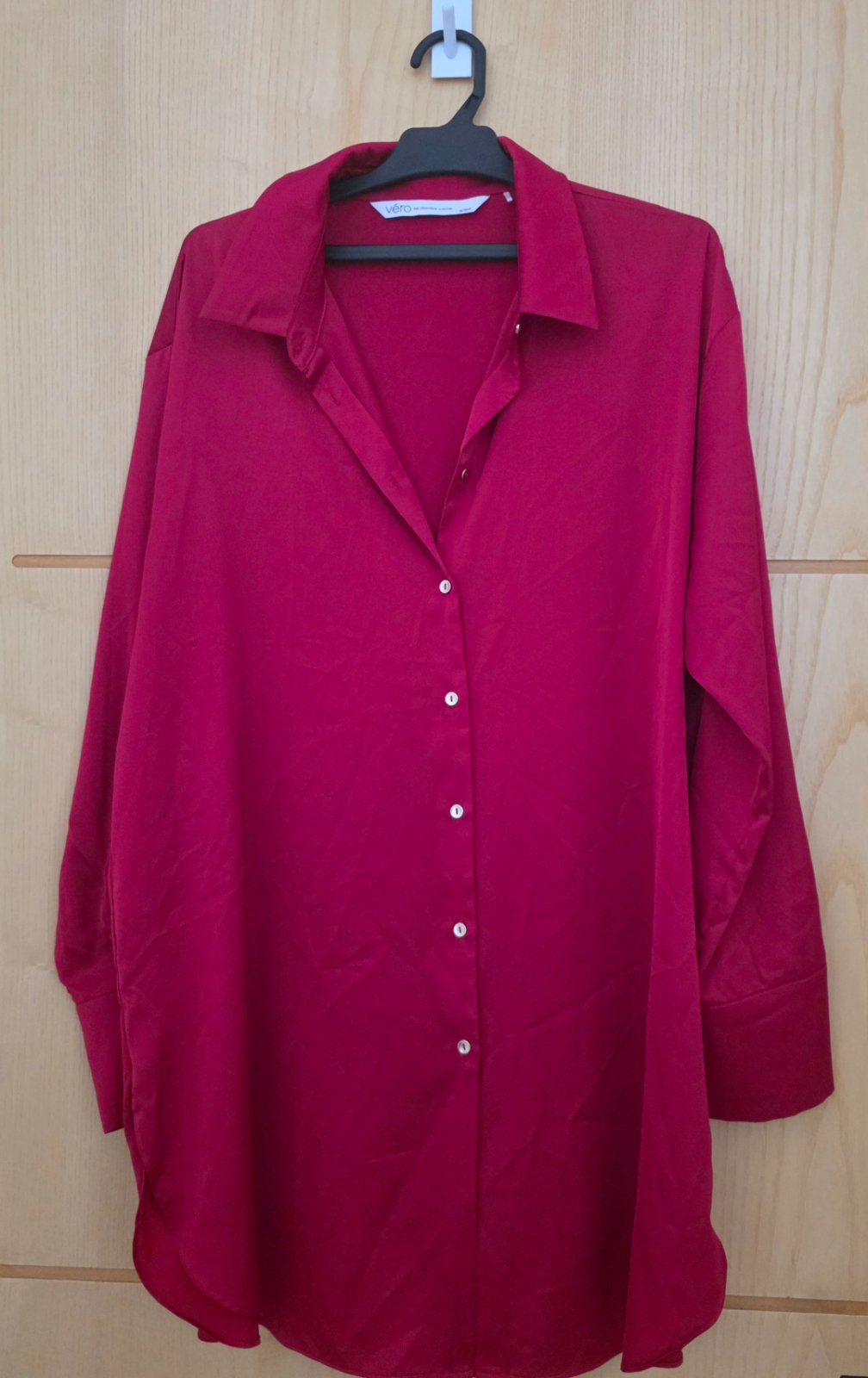 Robe chemisier importee rouge cerise 
