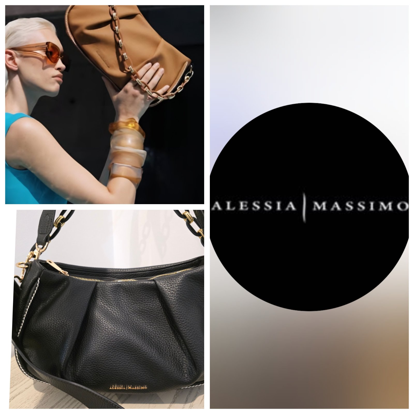 Sac a main avec trois bandoulieres marque italienne 