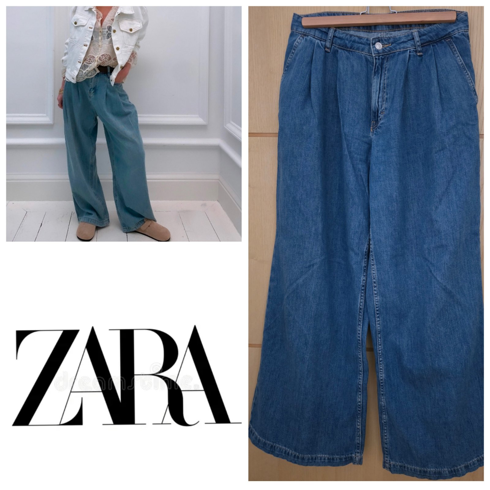 Pantalon large marque zara 