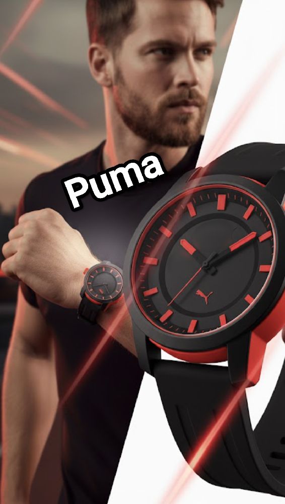 ✨Puma montre rouge et noir 