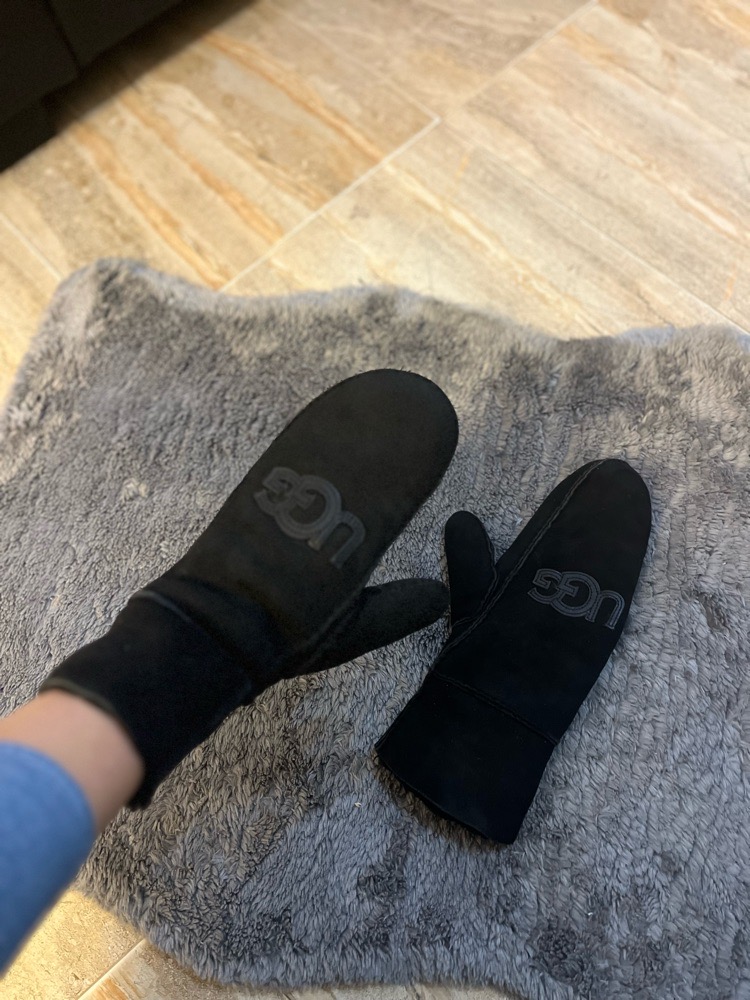 Moufles UGG Shearling Ugg Embroider Mitten Women Black original 