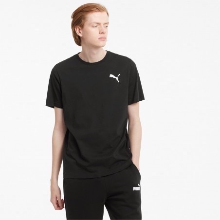  t-shirt noir Puma doté d'un logo blanc contrasté sur la poitrine et de la technologie dryCELL
