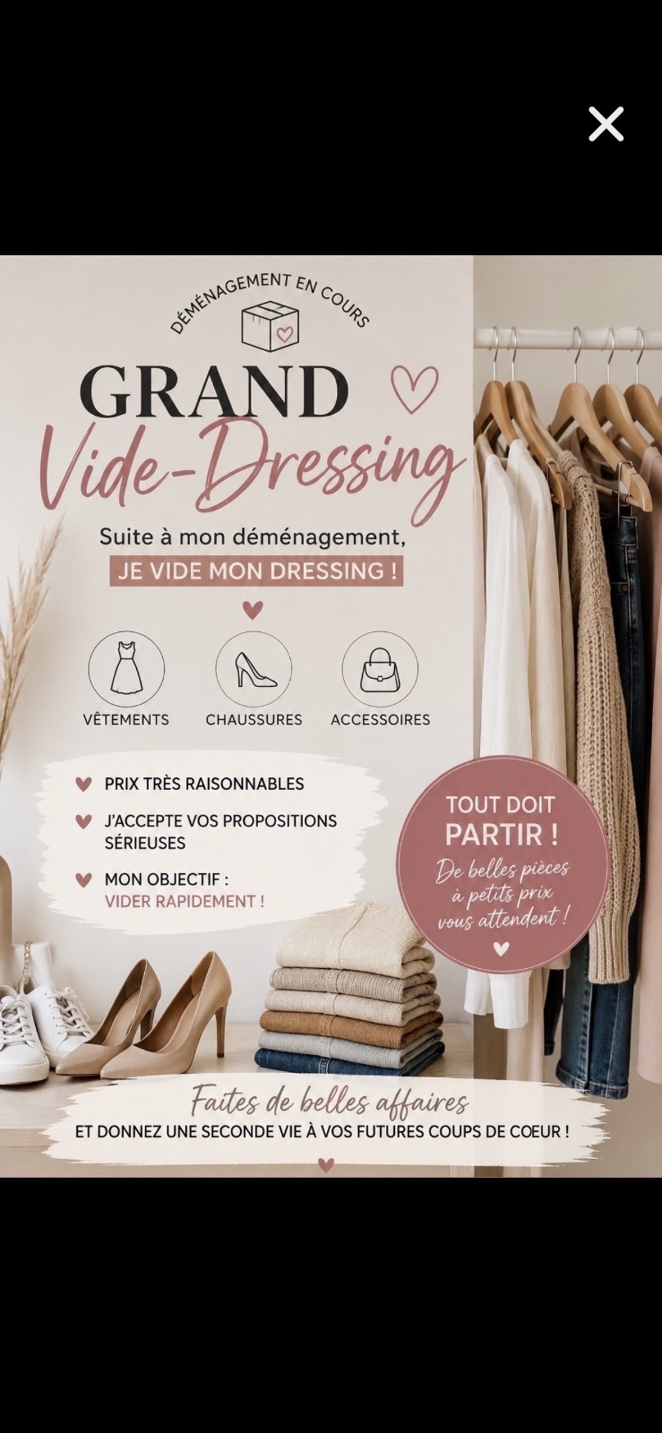 Suite à mon déménagement, je vide mon dressing ! De nombreuses pièces soigneusement choisies cherchent aujourd'hui une nouvelle propriétaire *† De belles pièces en excellent état attendent une nouvelle vie entre de bonnes mains.