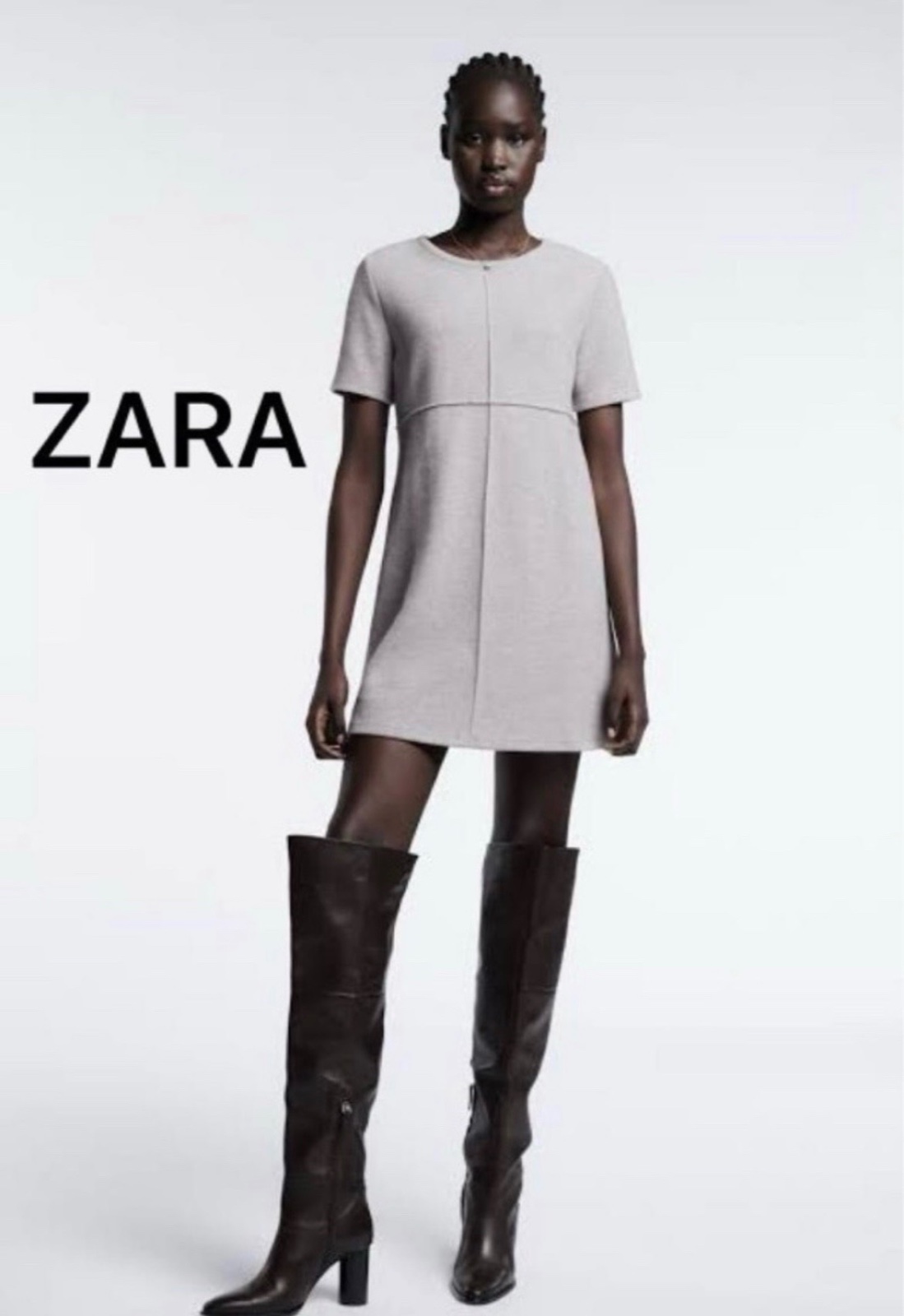Mini-robe ZARA trapèze à manches courtes