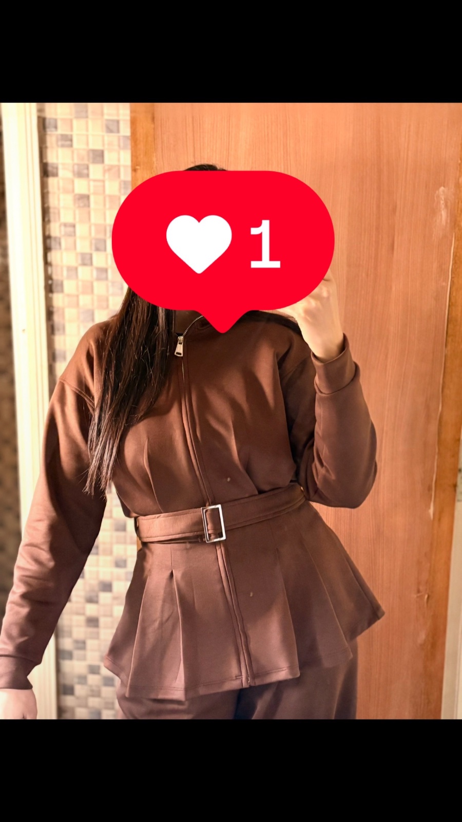 Set Kastelo Neuf : Veste Zippée à Basque et Ceinture Ajustable - Col Montant + Pantalon Large Fluide à Pinces et Taille Haute Élastiquée