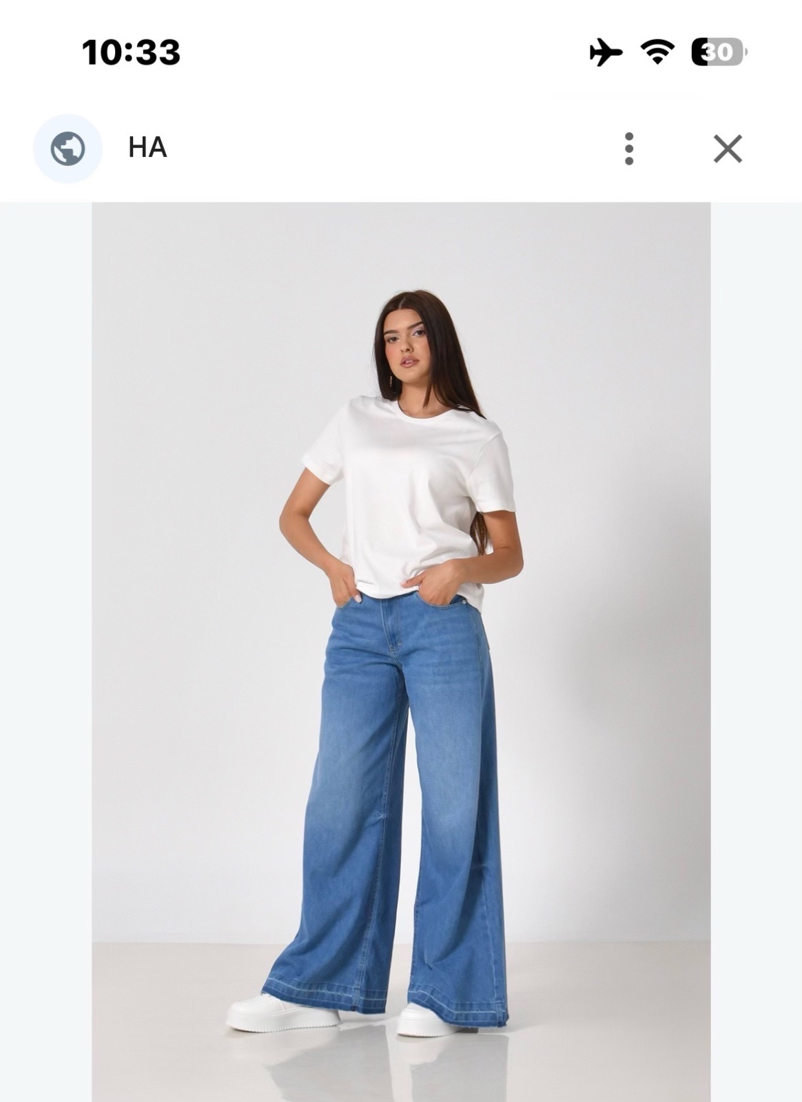 Pantalons de chez Kastelo large en denim bleu à la coupe ample et au délavage classique