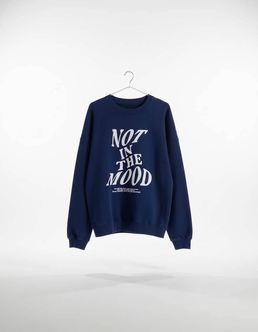 Sweat-shirt Bershka bleu "NOT IN THE MOOD"