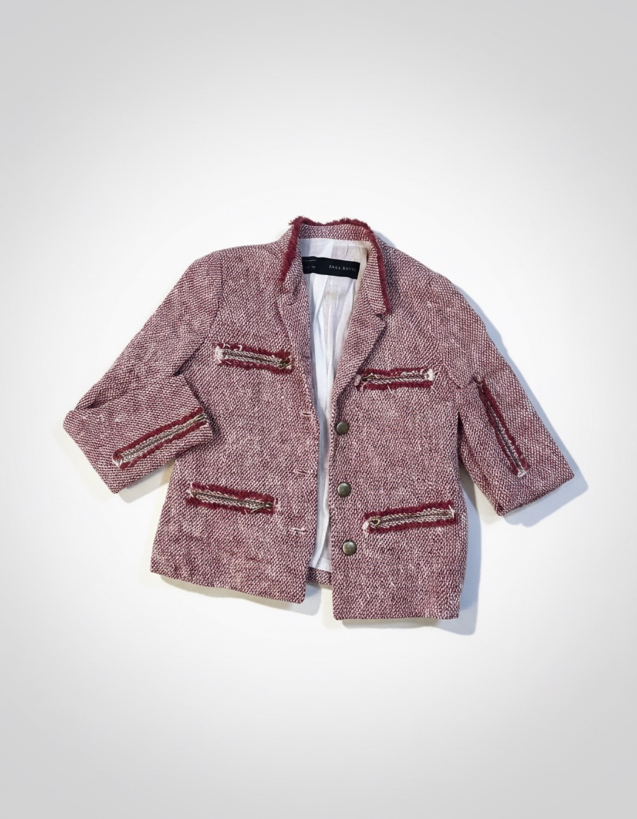Blazer en tweed Zara Basic en rouge