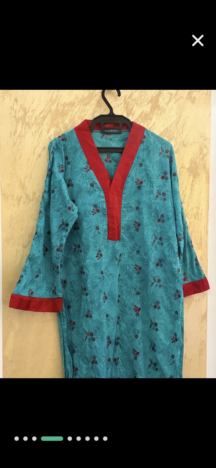 Tuniqie en coton teal avec des motifs florau toute neuve