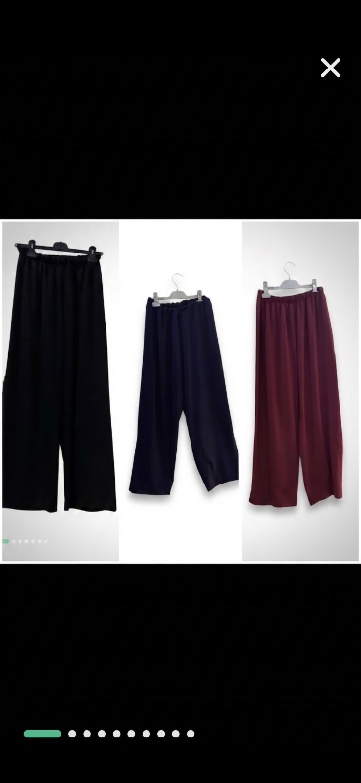 Je vide un Lot de 03 Pantalons coupe palazzo ample et en taille élastique confortable taille standard