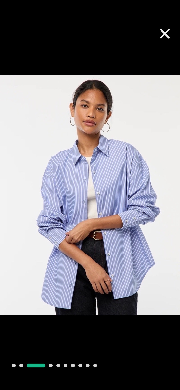 Chemise oversize C&A en coton à rayures bleues et blanches