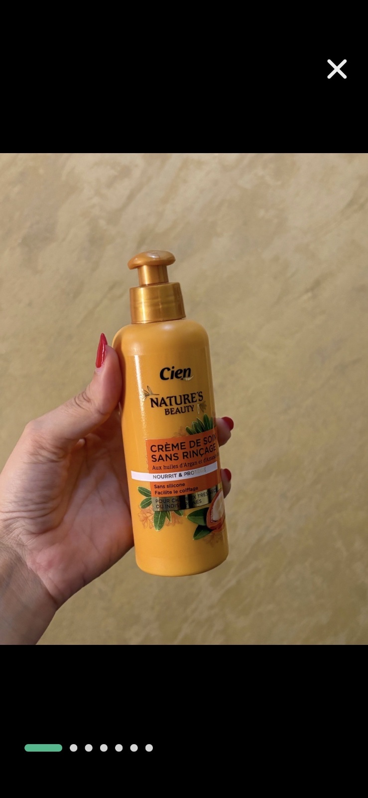 Crème de Soin sans Rinçage Cien Nature's Beauty aux huiles d'Argan et d'Amande douce