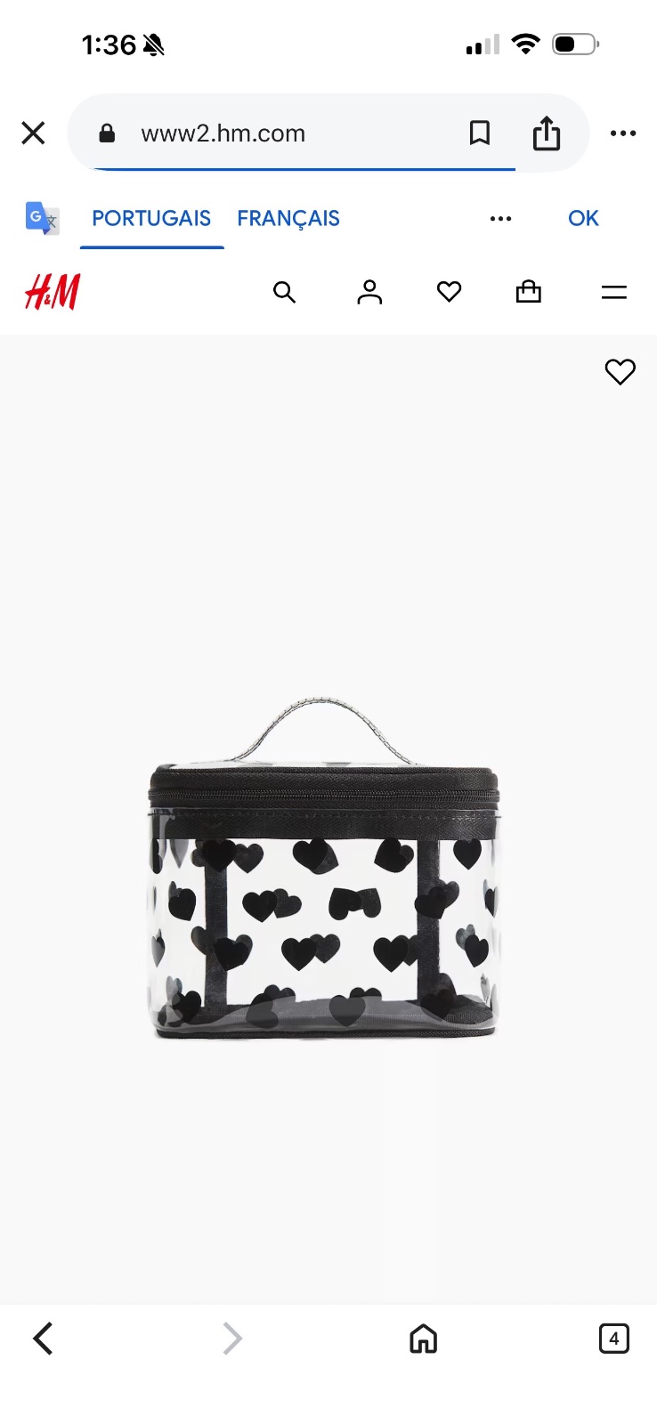 Trousse à maquillage carrée de H&M