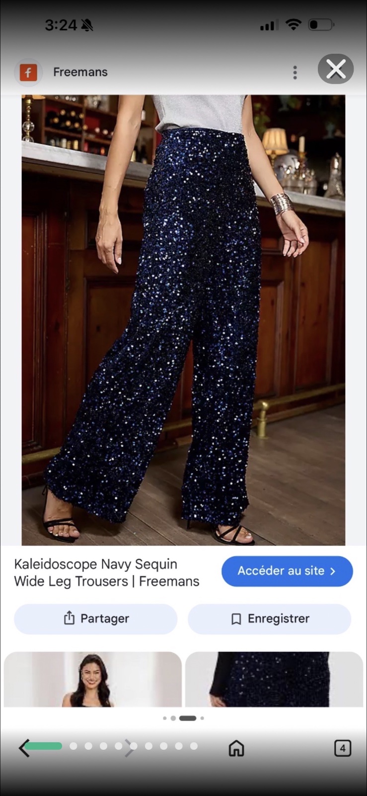 Pantalon bleu marine à sequins de chez C&A en une coupe large et une taille élastique confortable