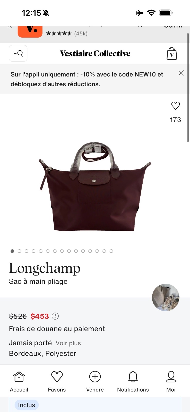 Longchamp bordeaux Le Pliage Neo Raisin