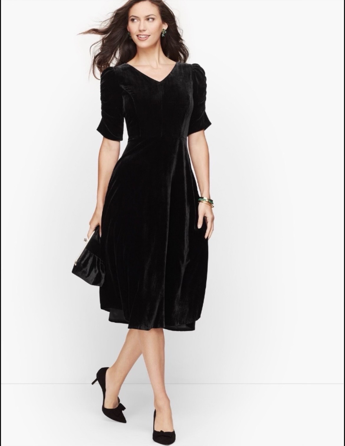 Robe évasée BY O-N-L-Y mi-longue en velours noir neuff