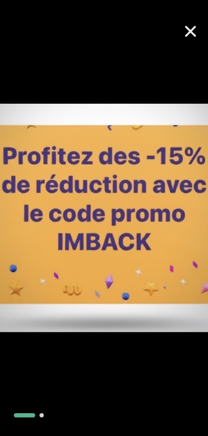 Profitez des - 15% de réduction avec le code promo IMBACK