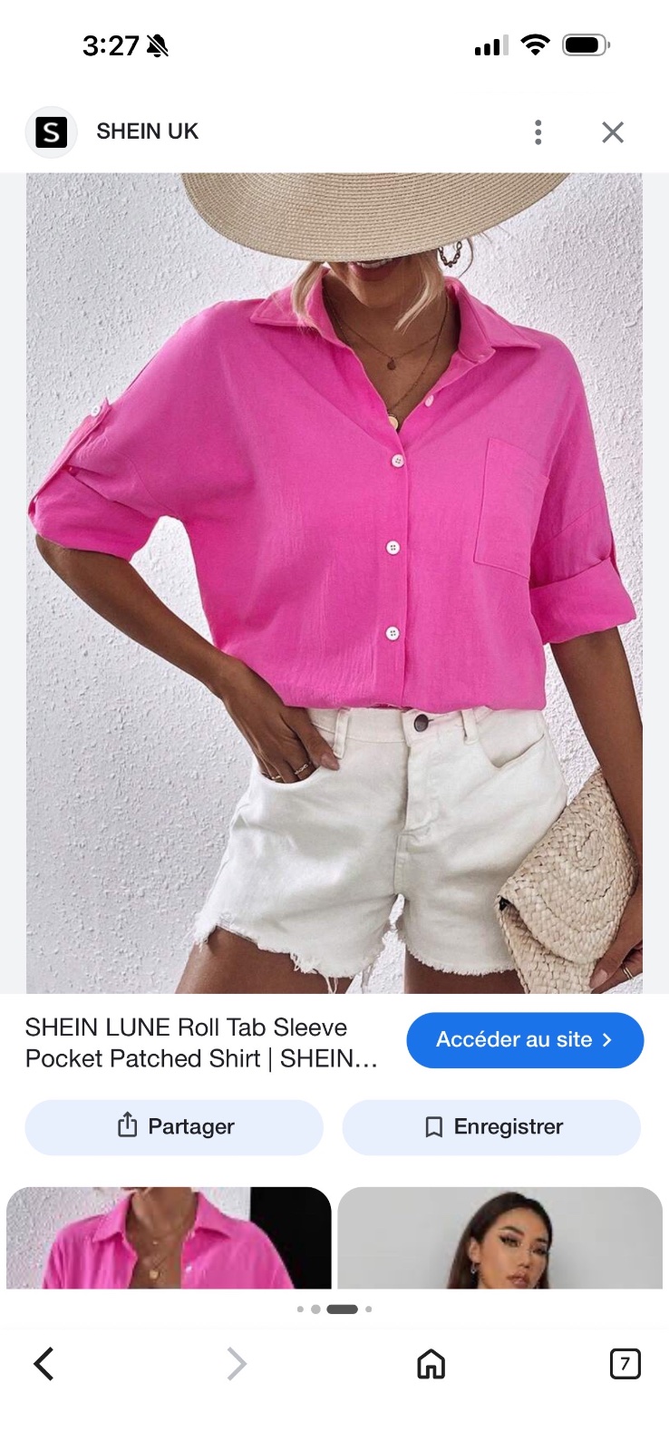 Chemise rose vif 💯 en Lin 
