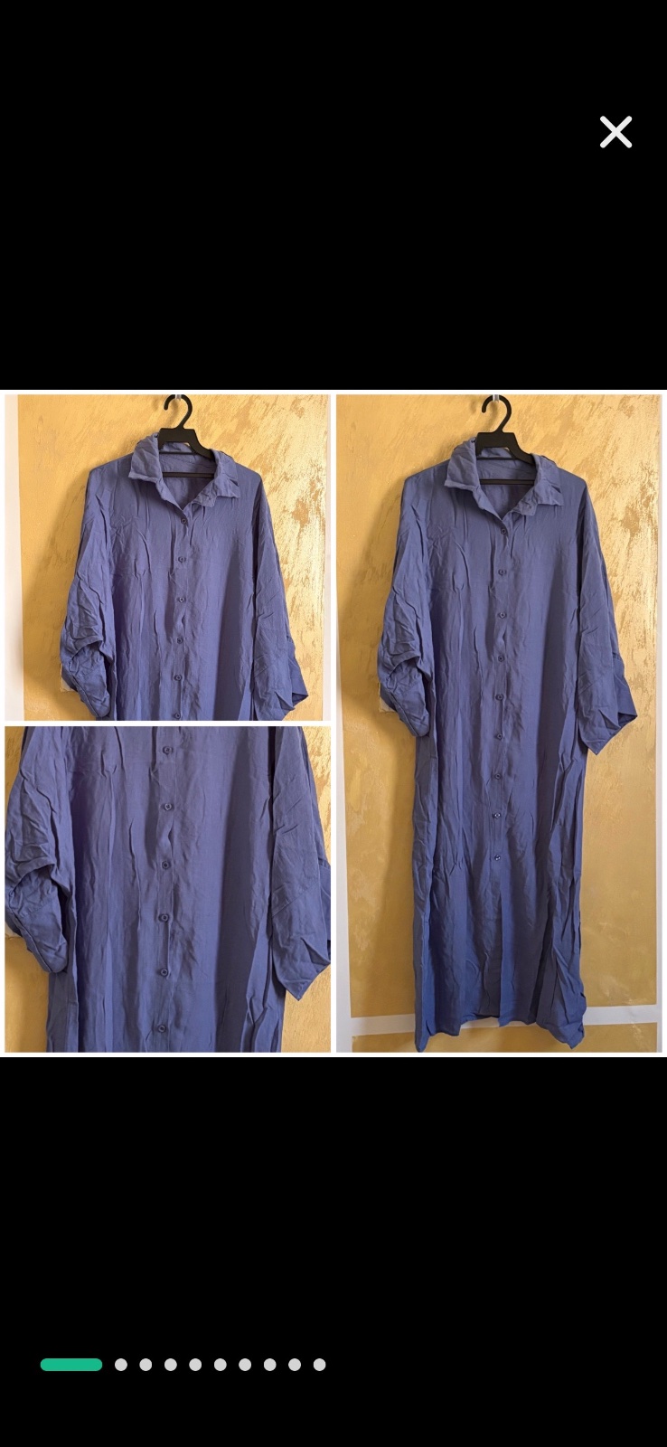 Robe chemise longue bleue